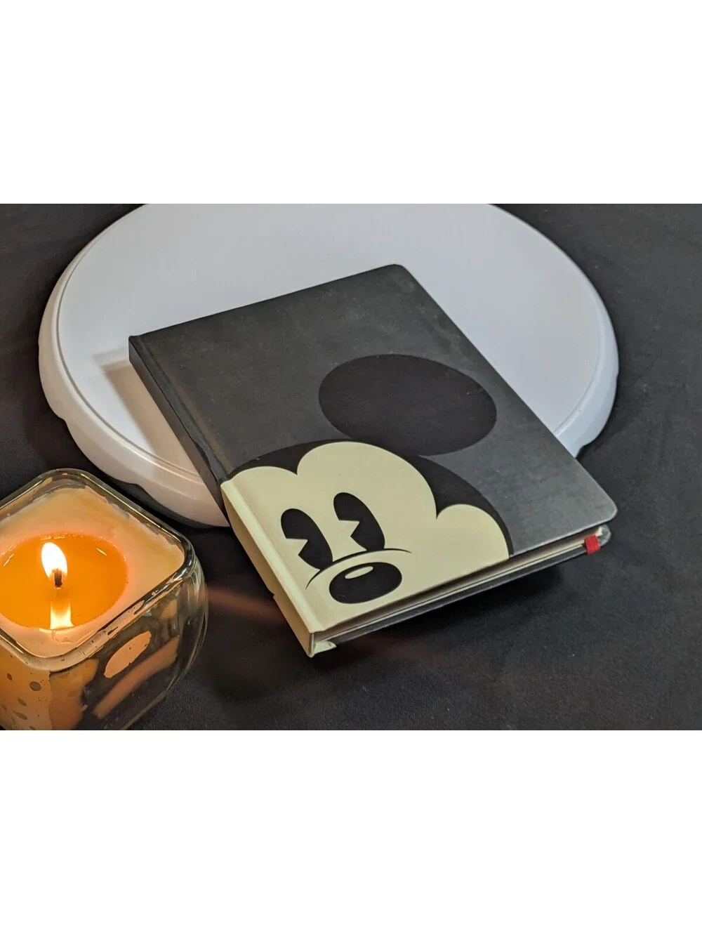 Disney Mickey Mouse Black Hardcover Lined Journal Notebook Ribbon Bookmark
